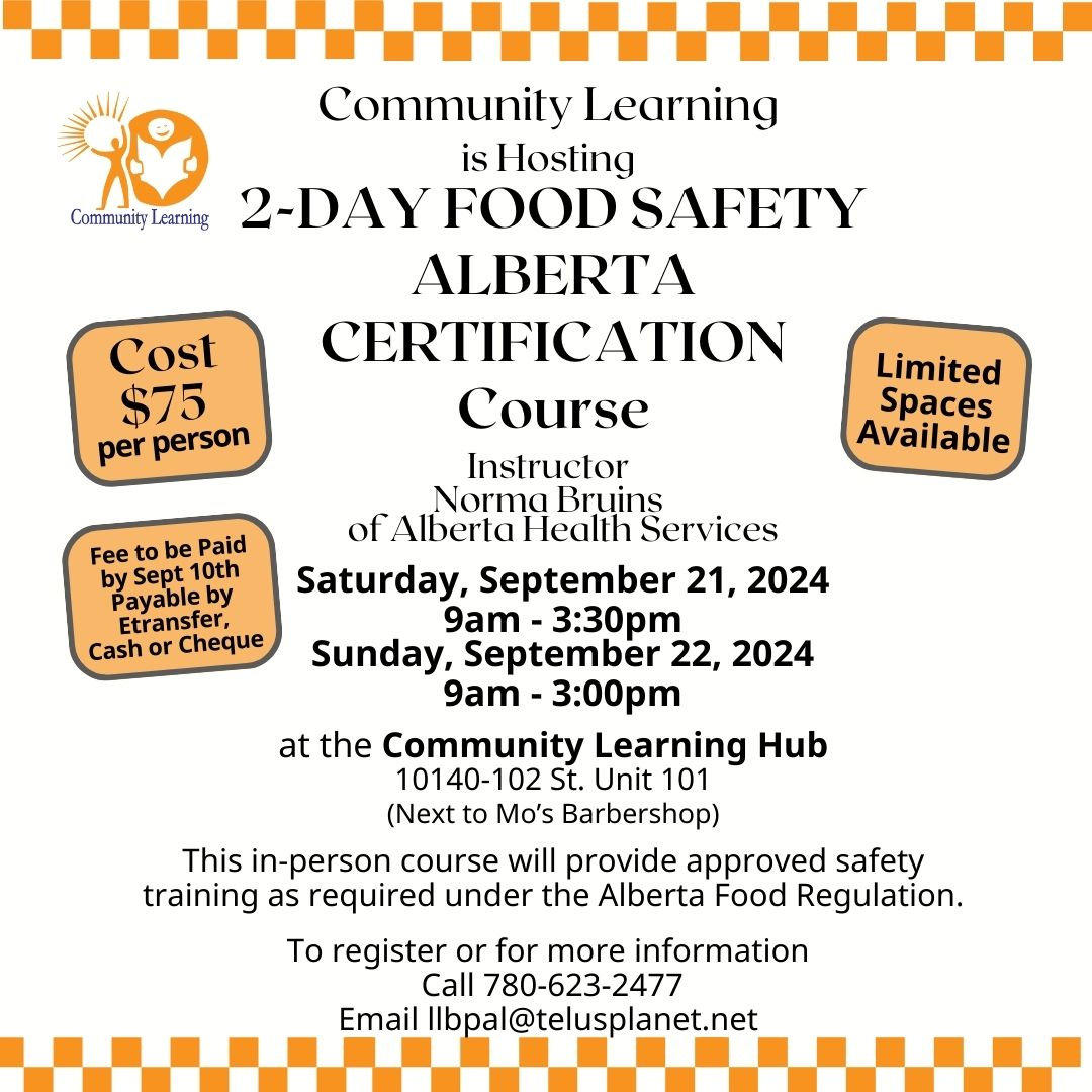 Food Safety Course Sept 21 & 22